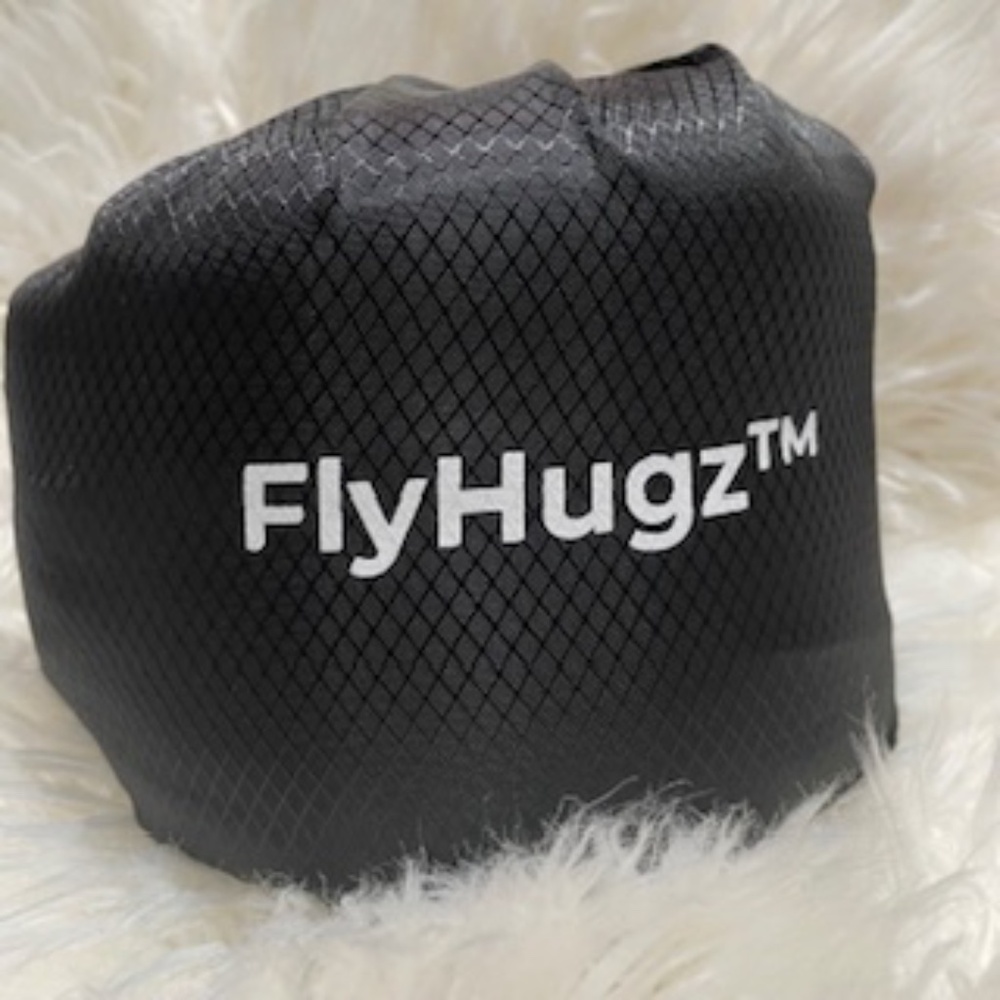 New FlyHugz Neck Pillow And Eye Mask Grey